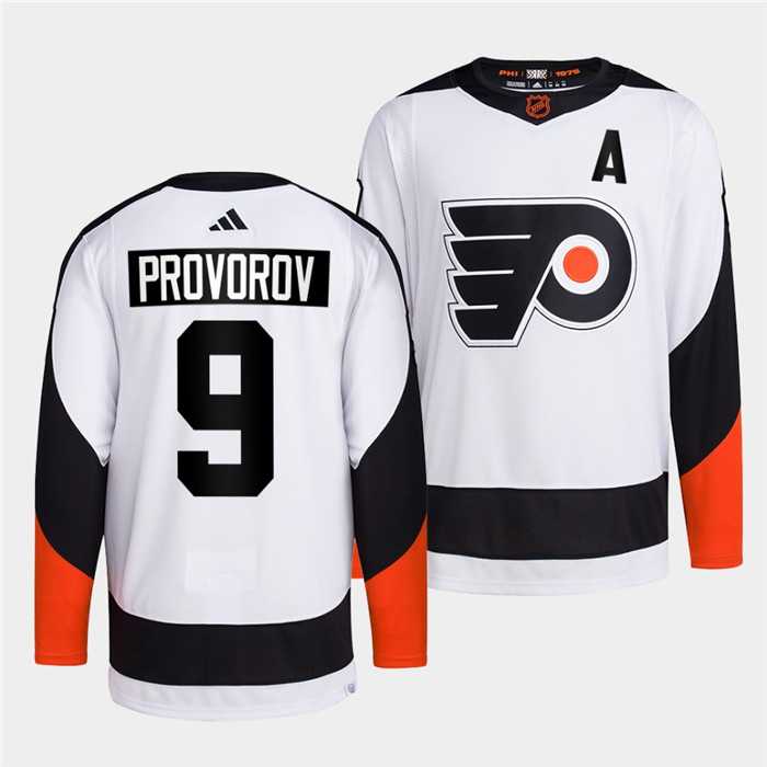 Men's Philadelphia Flyers #9 Ivan Provorov White 2022 Reverse Retro Stitched Jersey Dzhi,We sell and wholesale Men's Philadelphia Flyers #9 Ivan Provorov White 2022 Reverse Retro Stitched Jersey Dzhi on line form chian!